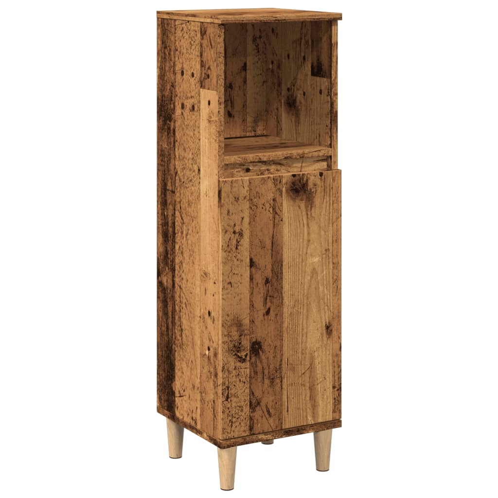 Bathroom cabinet, old wood, 30x30x100 cm, processed wood