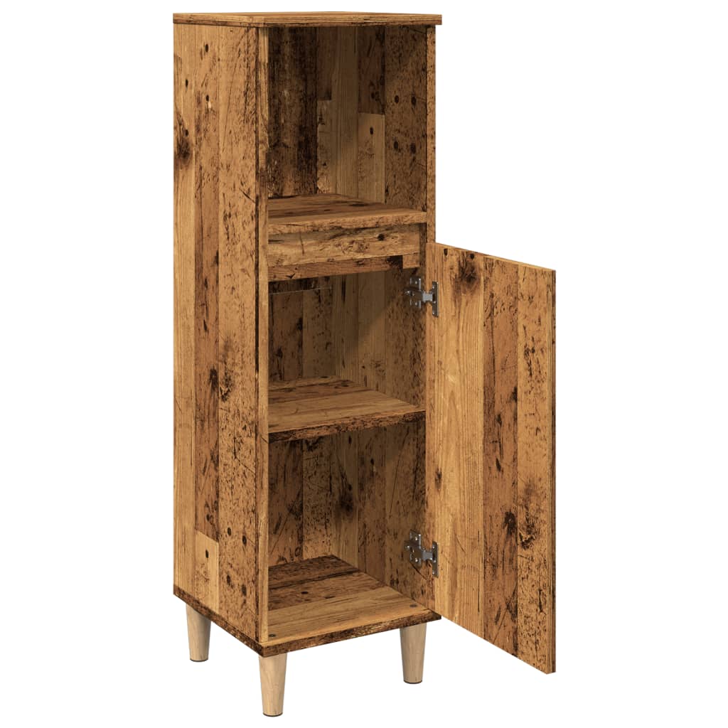 Bathroom cabinet, old wood, 30x30x100 cm, processed wood