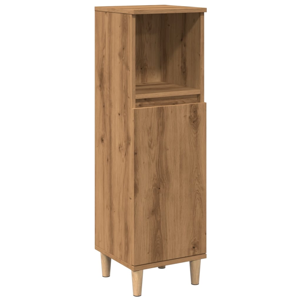 Bathroom cabinet, handcrafted oak, 30x30x100 cm, processed wood