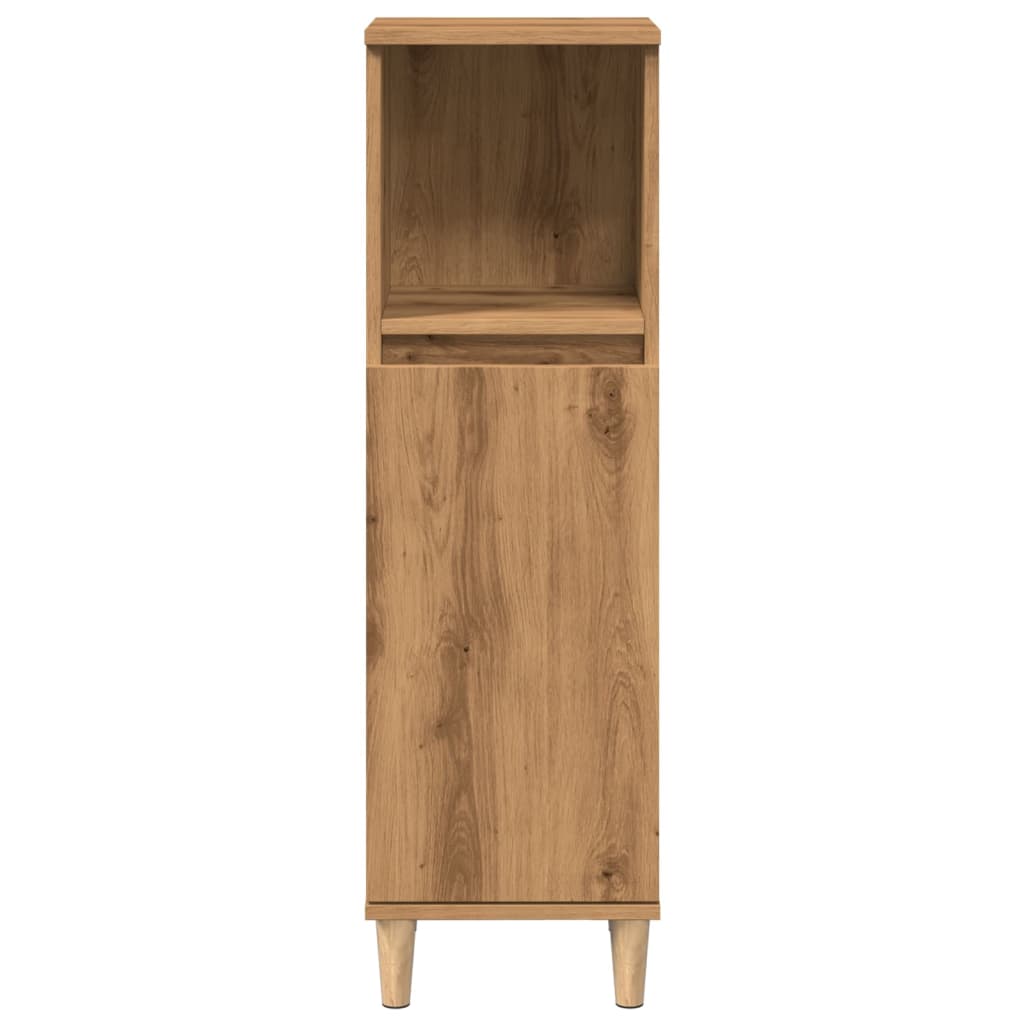 Bathroom cabinet, handcrafted oak, 30x30x100 cm, processed wood