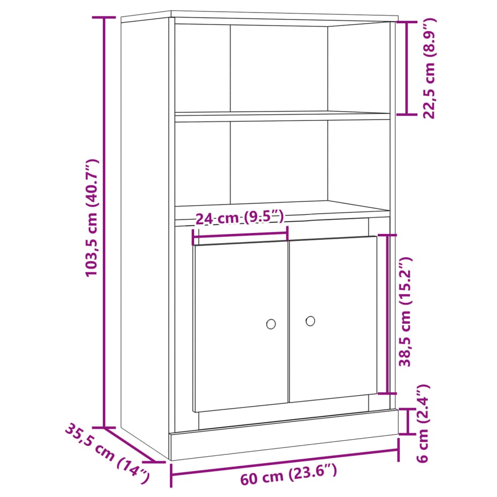 Tall cabinet, old wood, 60x35.5x103.5 cm, processed wood