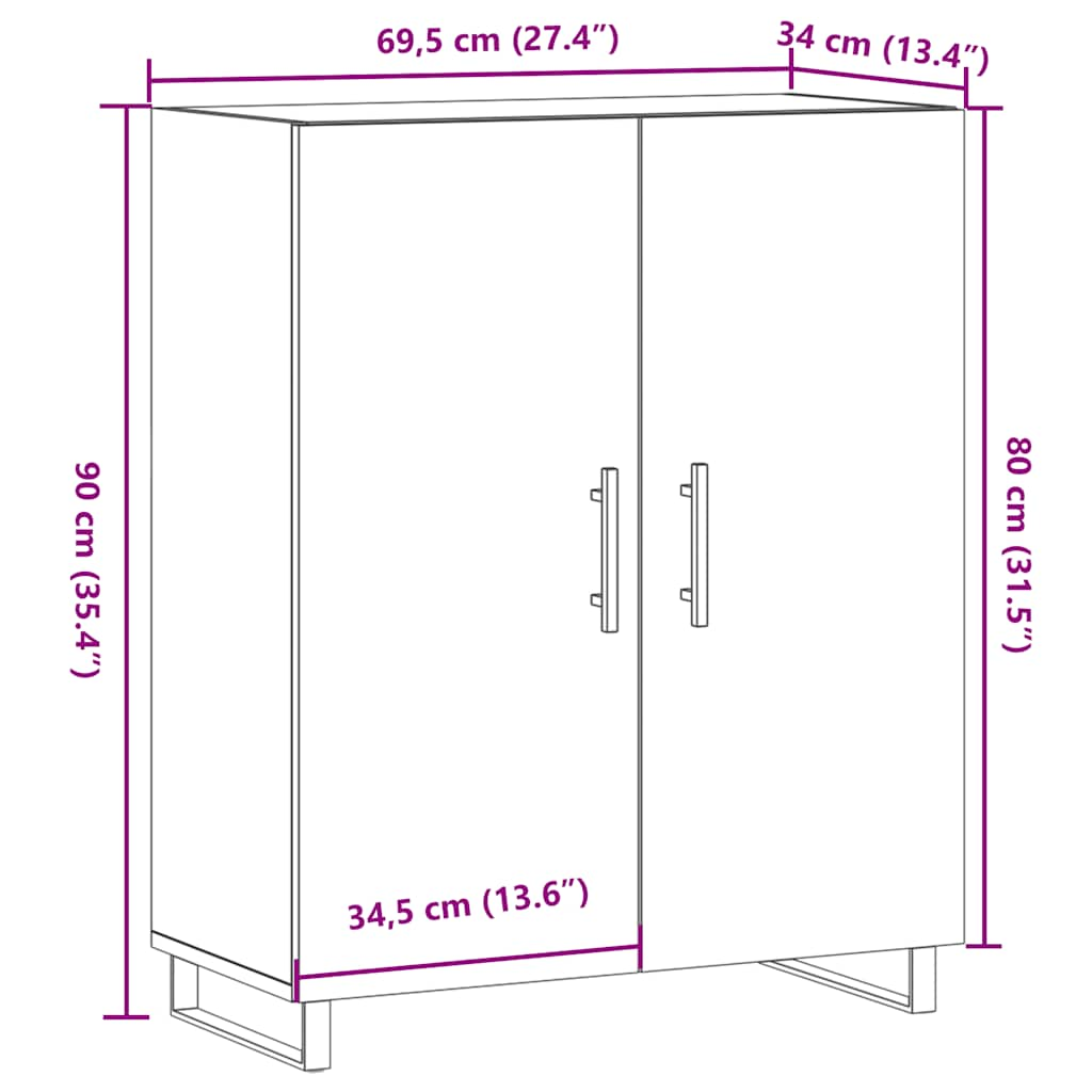 Wardrobe, old wood, 69.5x34x90 cm, processed wood