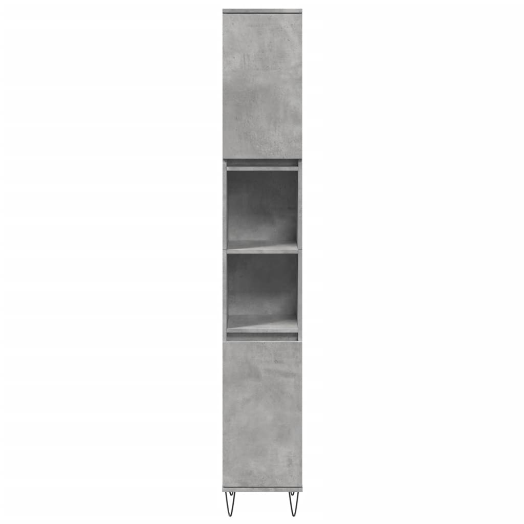 Bathroom cabinet, concrete grey, 30x30x190 cm, engineered wood