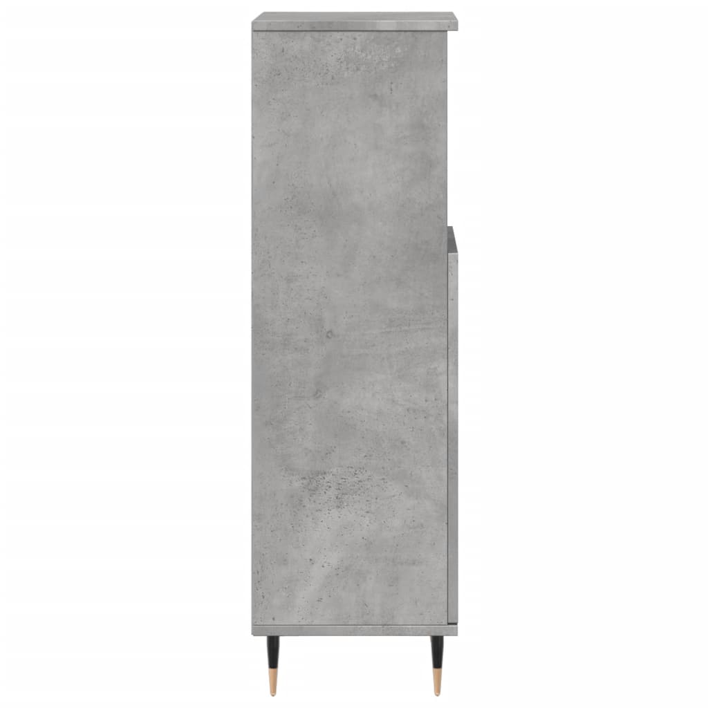 Bathroom cabinet, concrete grey, 30x30x100 cm, engineered wood