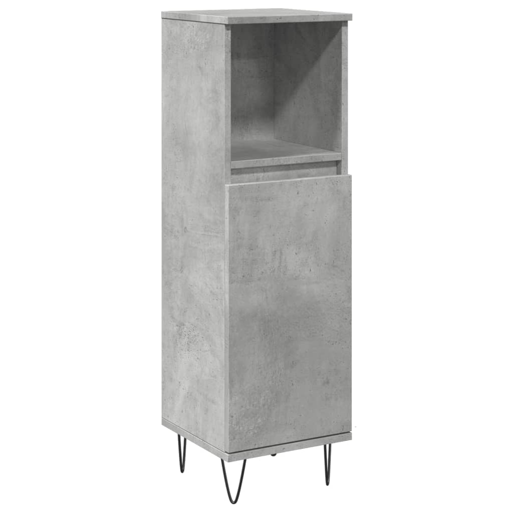 Bathroom cabinet, concrete grey, 30x30x100 cm, engineered wood