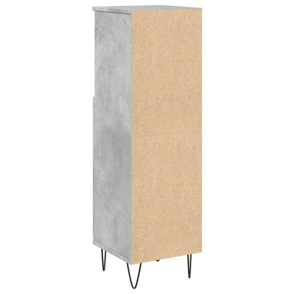 Bathroom cabinet, concrete grey, 30x30x100 cm, engineered wood