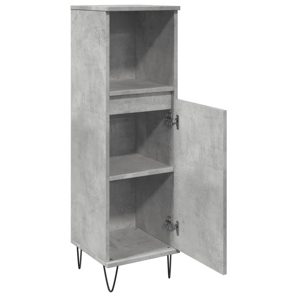 Bathroom cabinet, concrete grey, 30x30x100 cm, engineered wood