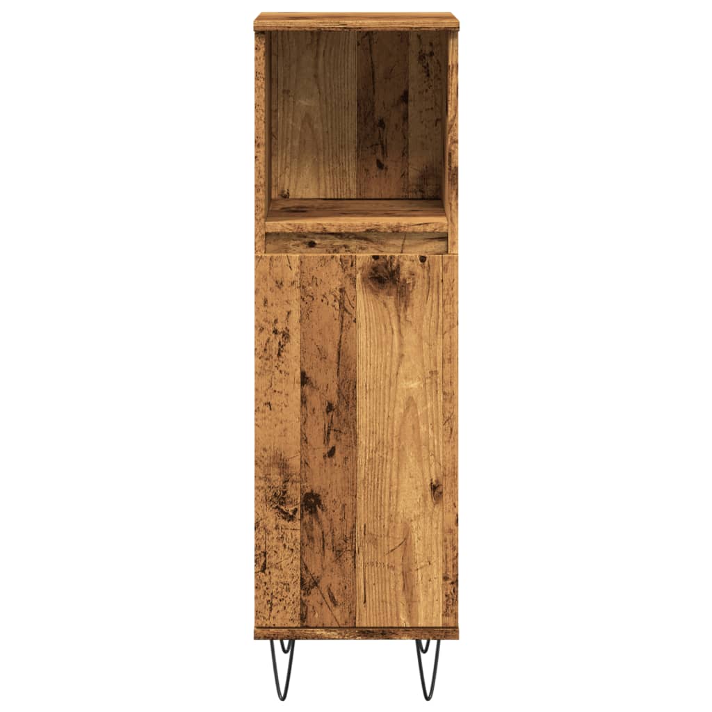 Bathroom cabinet, old wood, 30x30x100 cm, processed wood