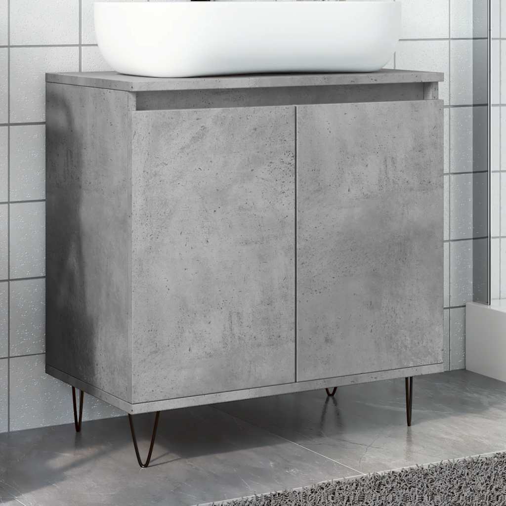 Bathroom cabinet, concrete gray, 58x33x60 cm, processed wood