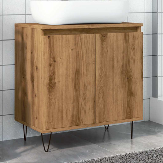 Bathroom cabinet, handcrafted oak, 58x33x60 cm, processed wood