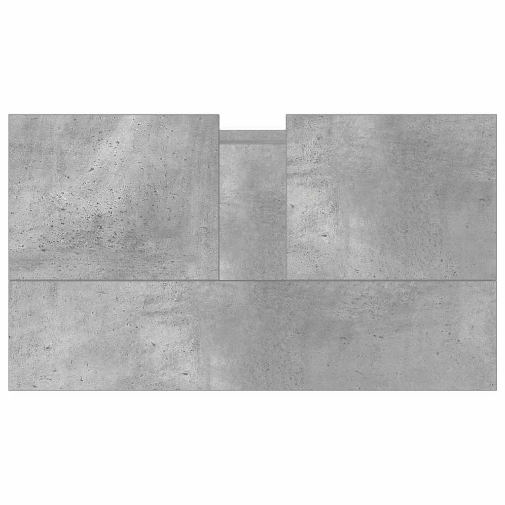 Dulap de baie, gri beton, 58x33x60 cm, lemn prelucrat