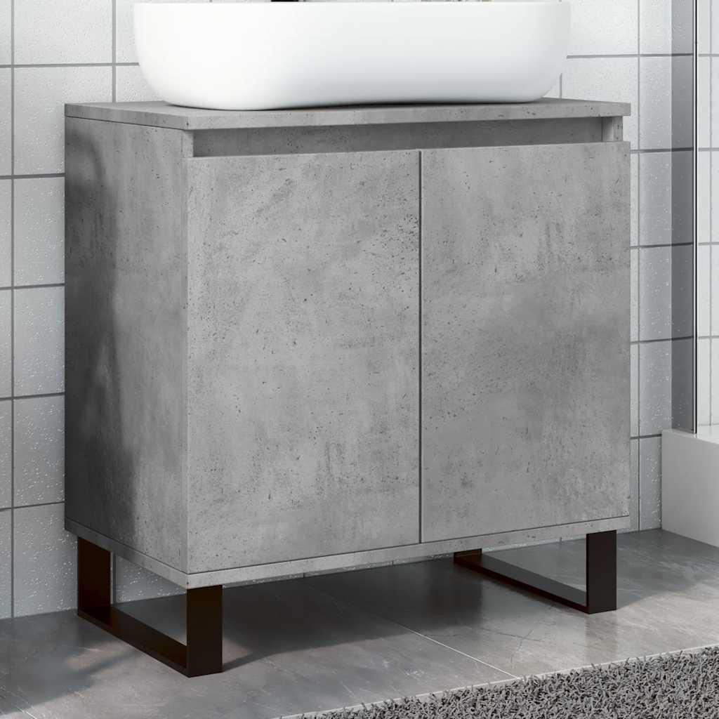 Bathroom cabinet, concrete gray, 58x33x60 cm, processed wood