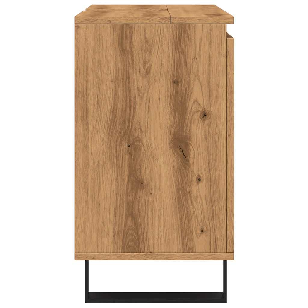 Bathroom cabinet, handcrafted oak, 58x33x60 cm, processed wood