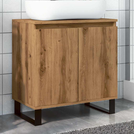 Bathroom cabinet, handcrafted oak, 58x33x60 cm, processed wood