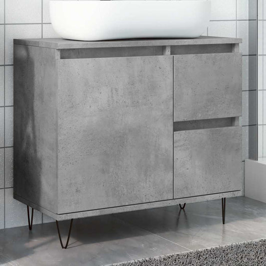 Bathroom sink cabinet, concrete gray, 65x33x60 cm, processed wood