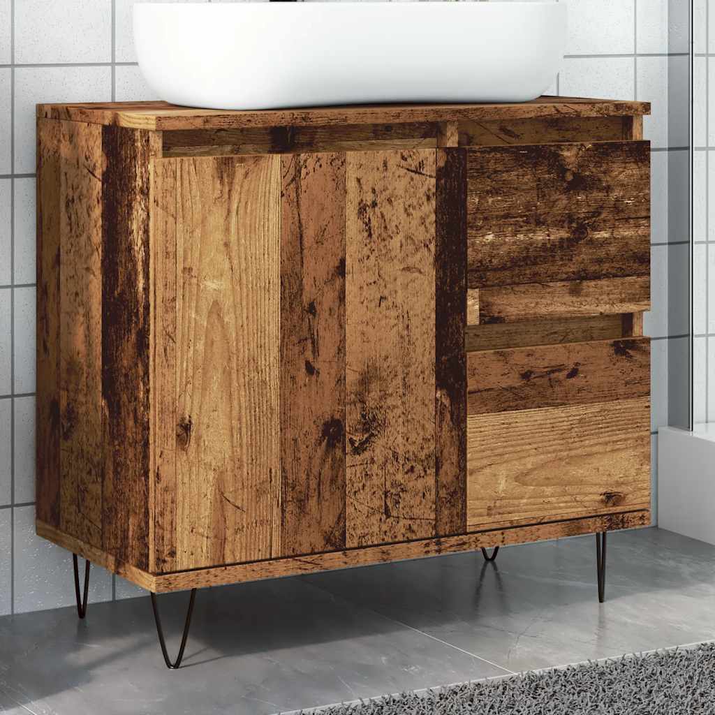 Bathroom sink cabinet, old wood, 65x33x60 cm, processed wood