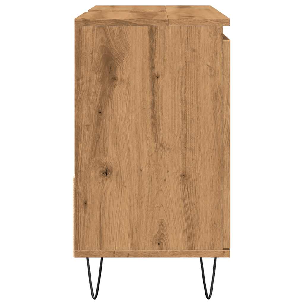 Bathroom sink cabinet, handcrafted oak 65x33x60cm processed wood