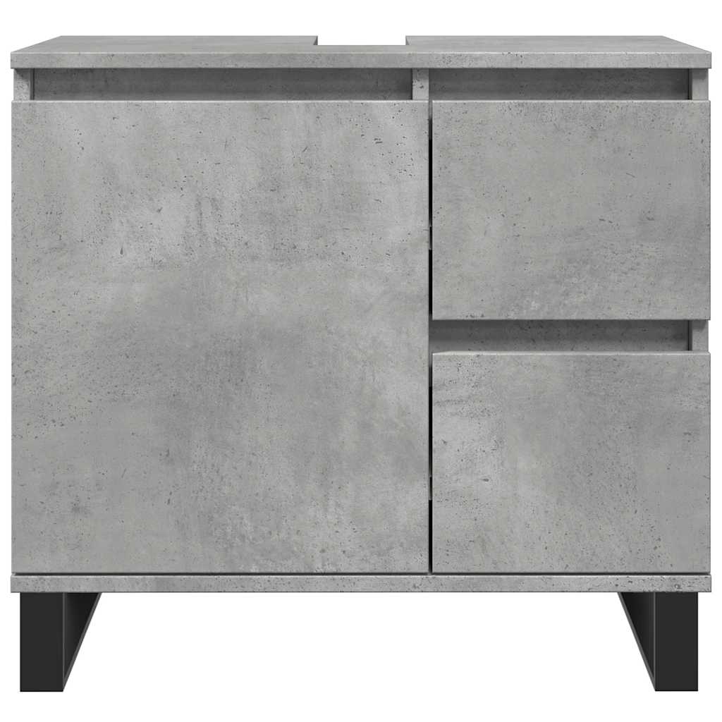 Bathroom sink cabinet, concrete gray, 65x33x60 cm, processed wood