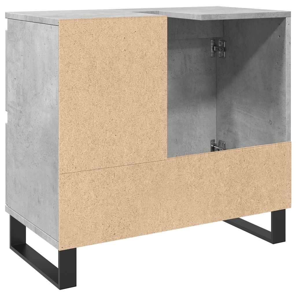 Bathroom sink cabinet, concrete gray, 65x33x60 cm, processed wood