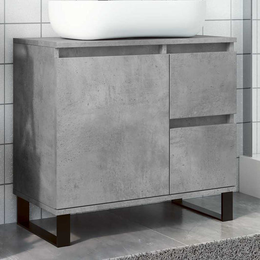 Bathroom sink cabinet, concrete gray, 65x33x60 cm, processed wood