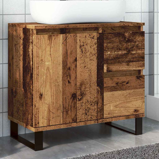 Bathroom sink cabinet, old wood, 65x33x60 cm, processed wood