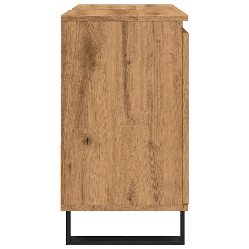 Bathroom sink cabinet, handcrafted oak 65x33x60cm processed wood