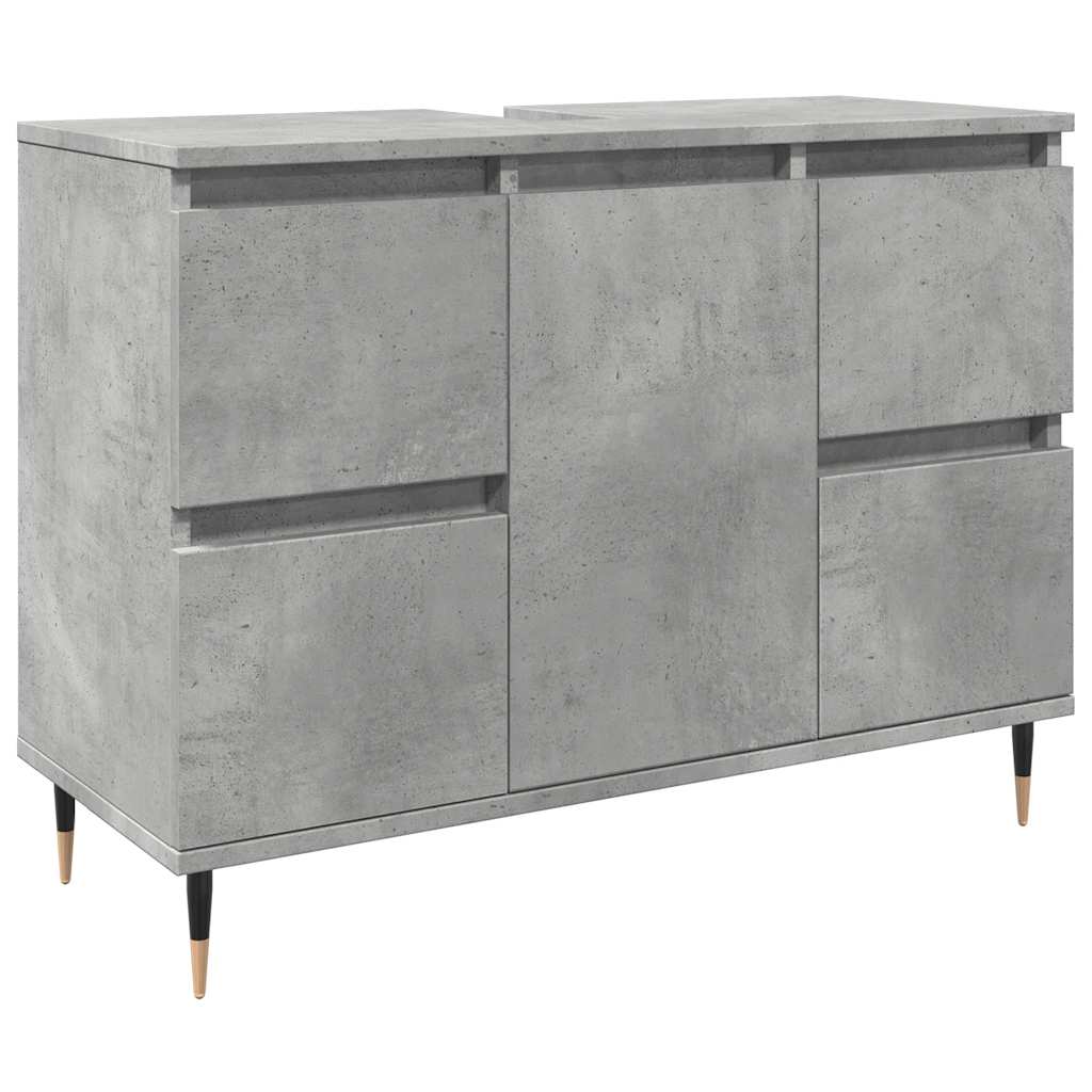 Bathroom cabinet, concrete gray, 80x33x60 cm, composite wood