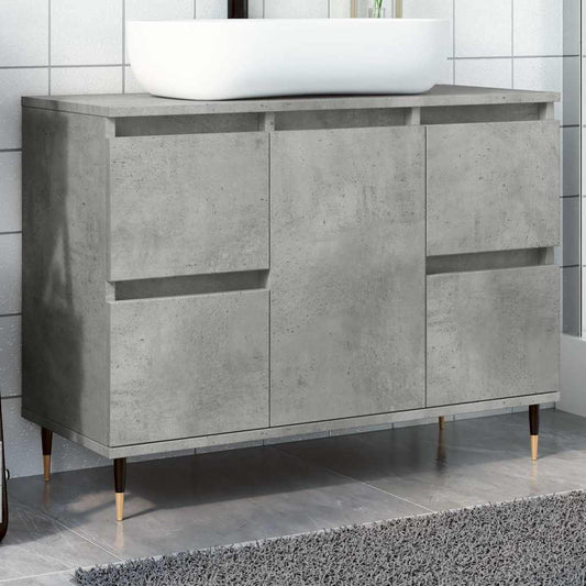 Bathroom cabinet, concrete gray, 80x33x60 cm, composite wood