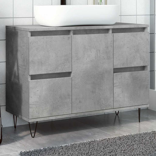 Bathroom cabinet, concrete gray, 80x33x60 cm, composite wood