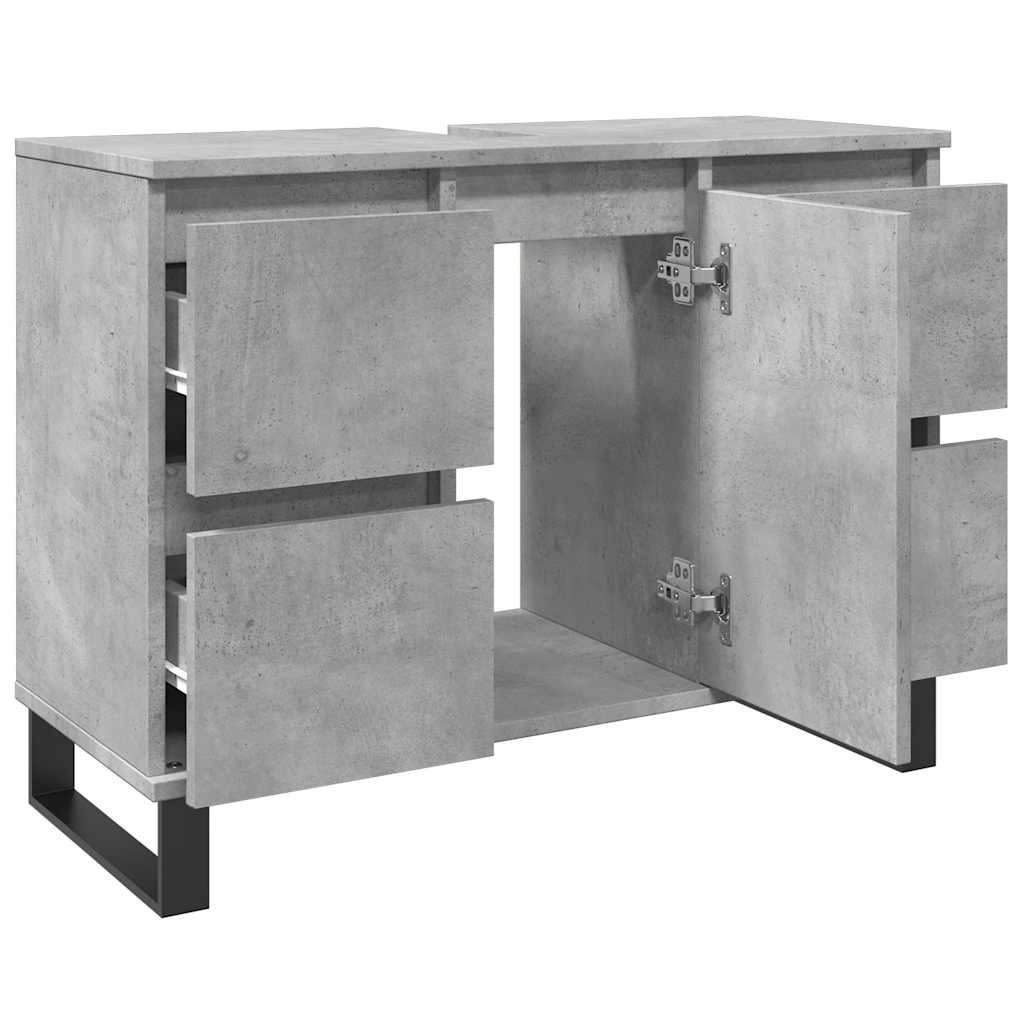 Bathroom sink cabinet, concrete gray, 80x33x60 cm, composite wood