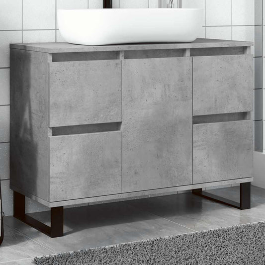 Bathroom sink cabinet, concrete gray, 80x33x60 cm, composite wood