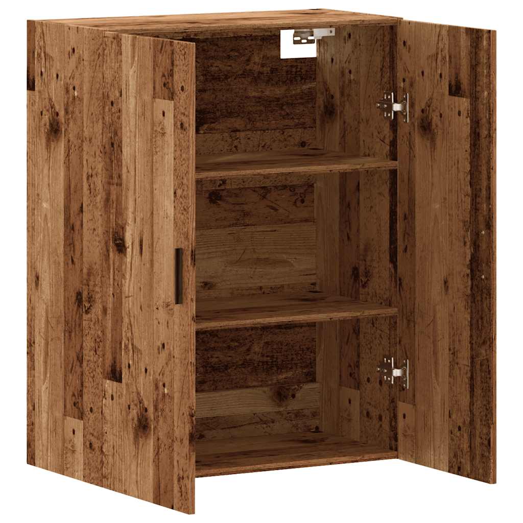 Wall-mounted wardrobe, old wood, 69.5x34x90 cm