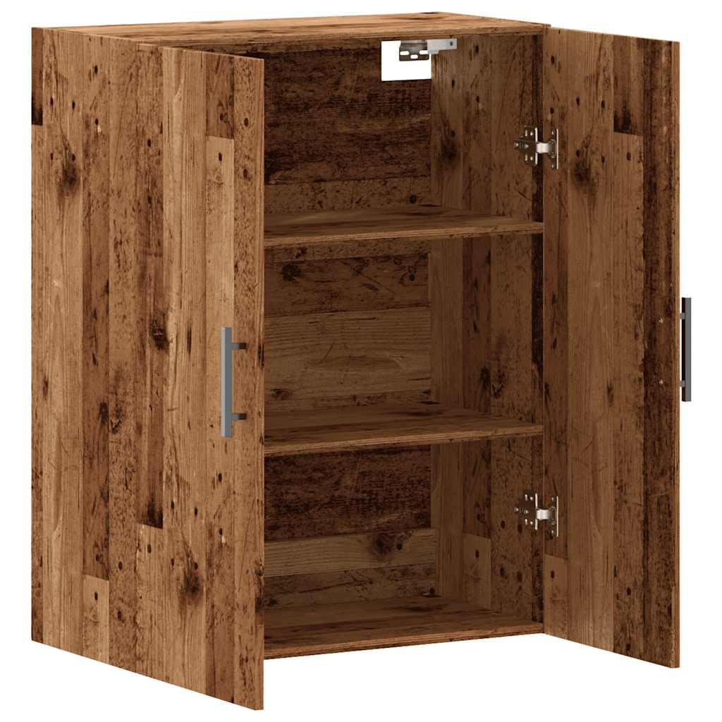 Wall-mounted wardrobe, old wood, 69.5x34x90 cm