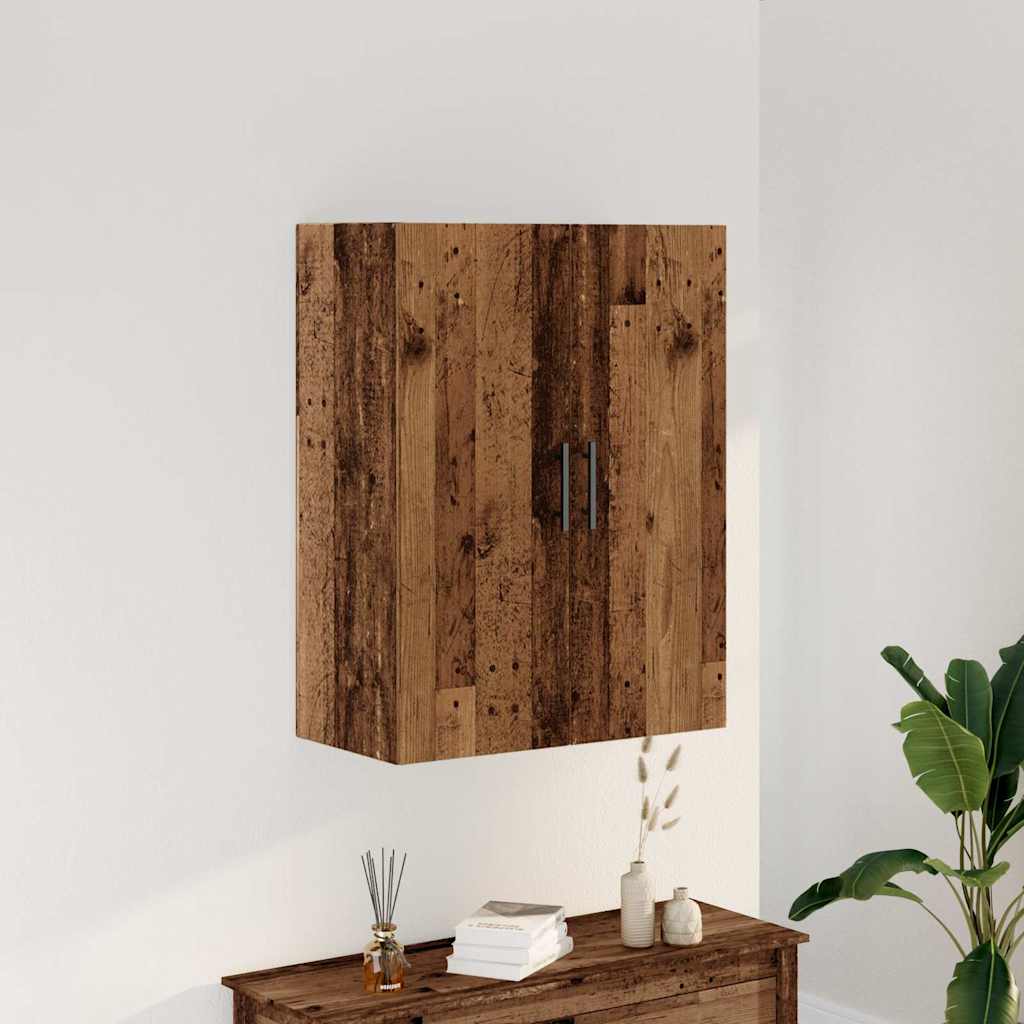 Wall-mounted wardrobe, old wood, 69.5x34x90 cm