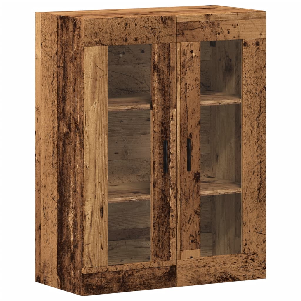 Wall-mounted wardrobe, old wood, 69.5x34x90 cm