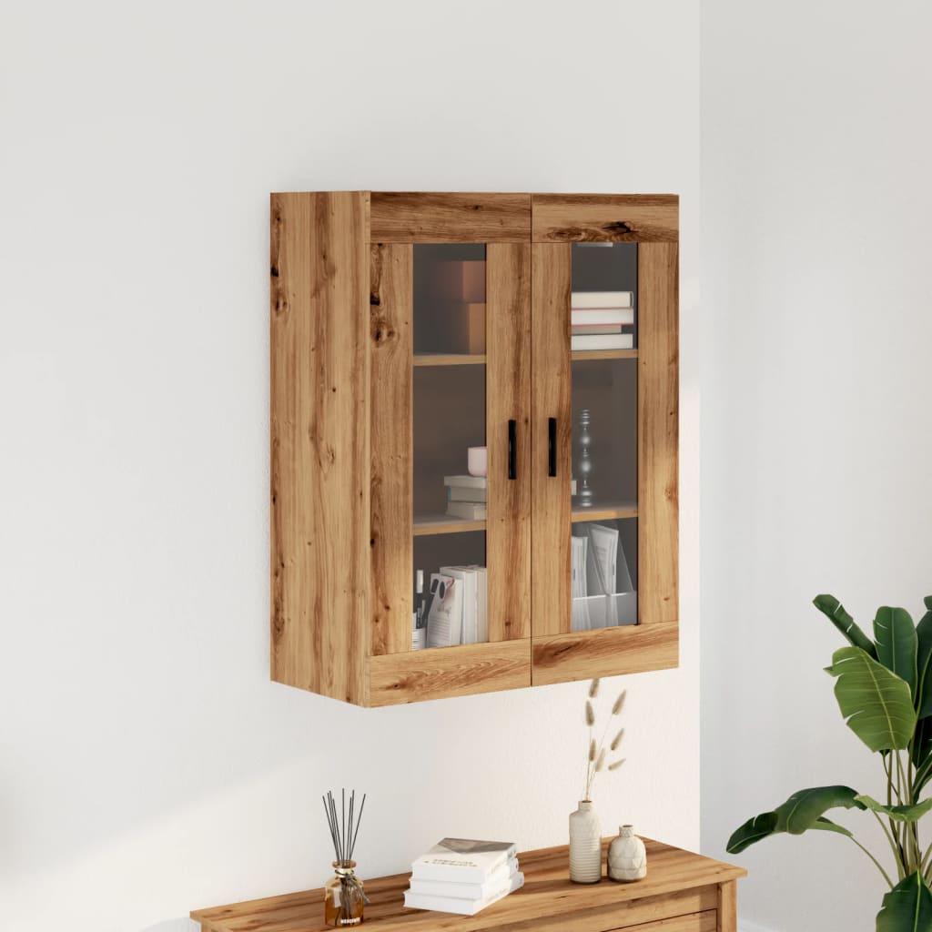 Wall-mounted cabinet, handcrafted oak, 69.5x34x90 cm