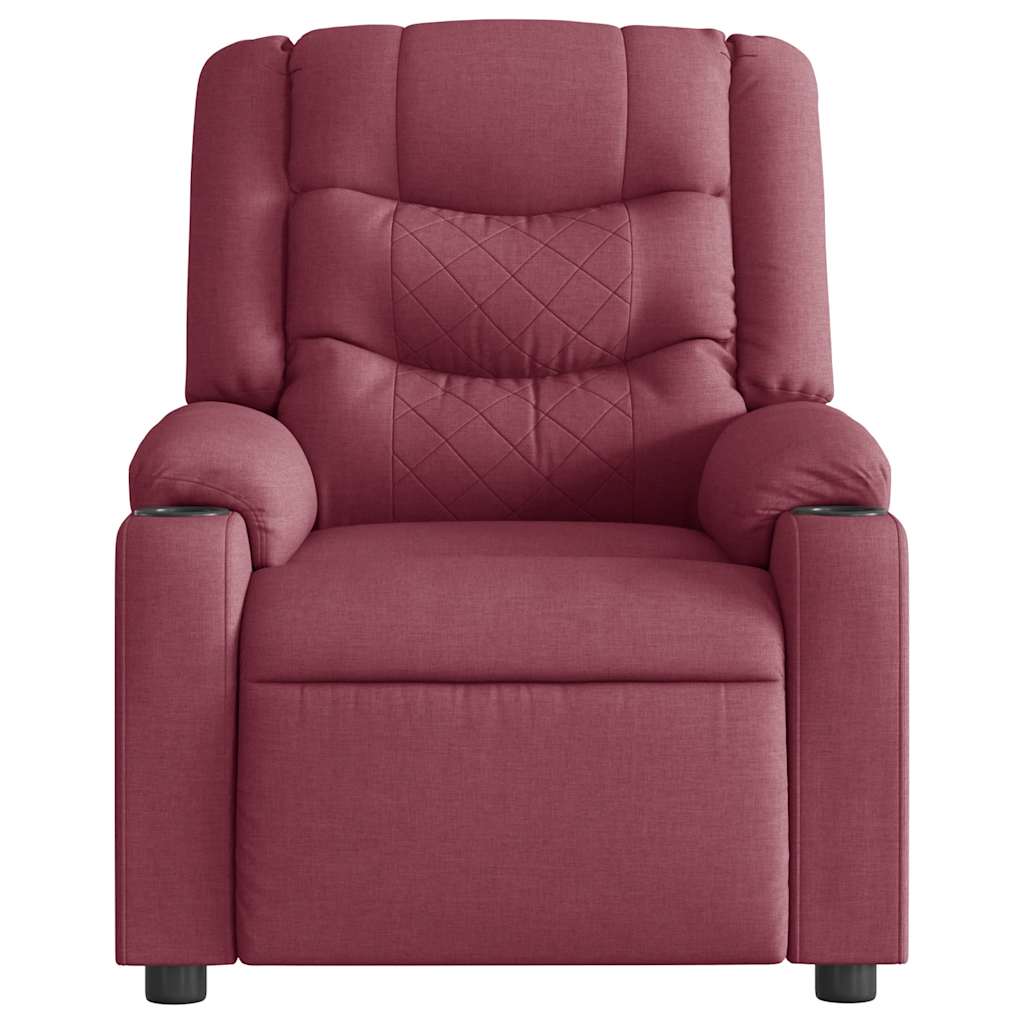 Folding massage chair, wine red, fabric