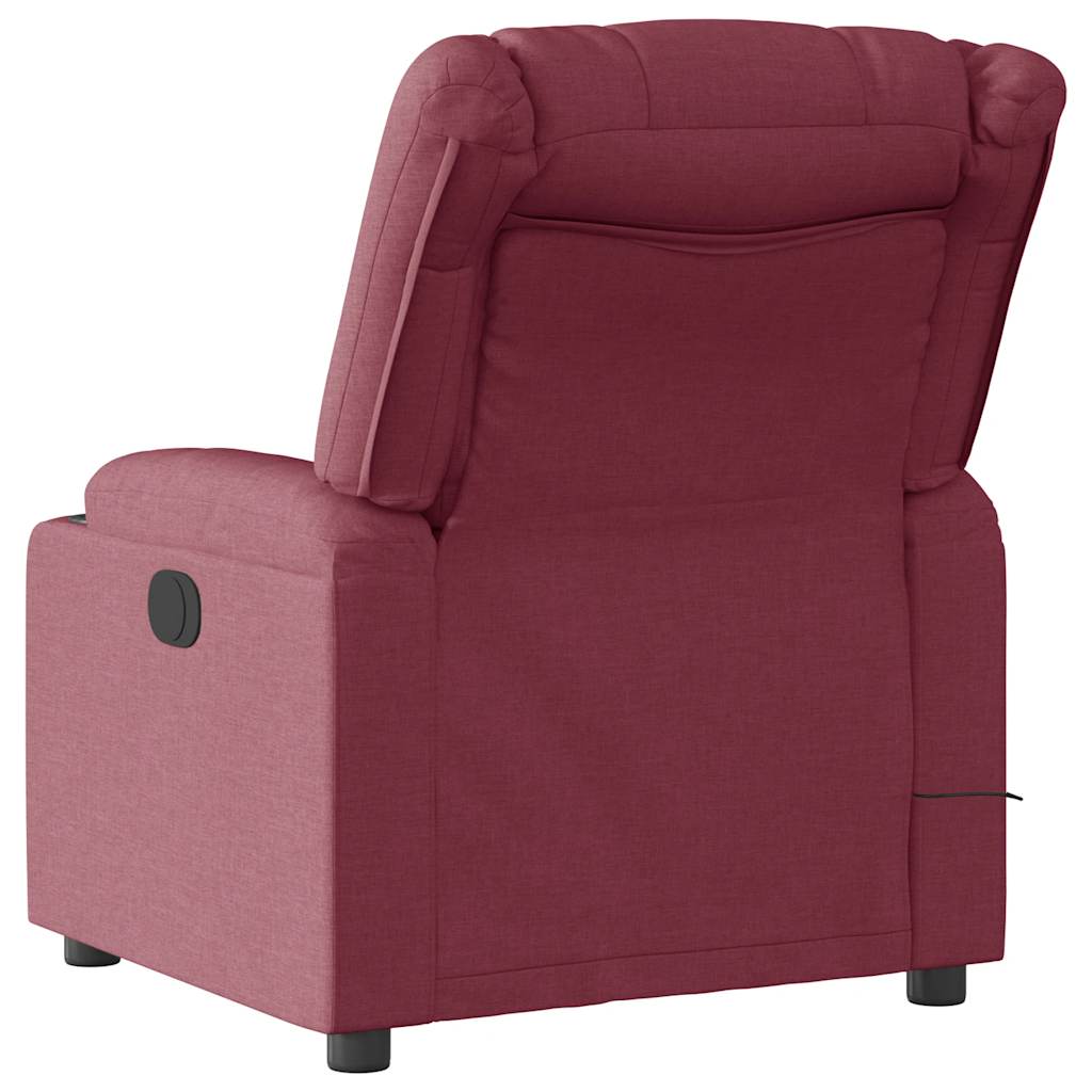 Folding massage chair, wine red, fabric