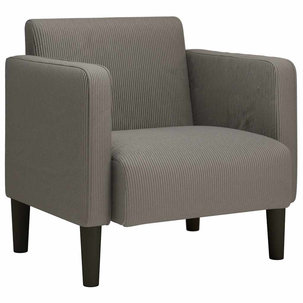 Armchair sofa with armrests Light gray 54 cm velour fabric