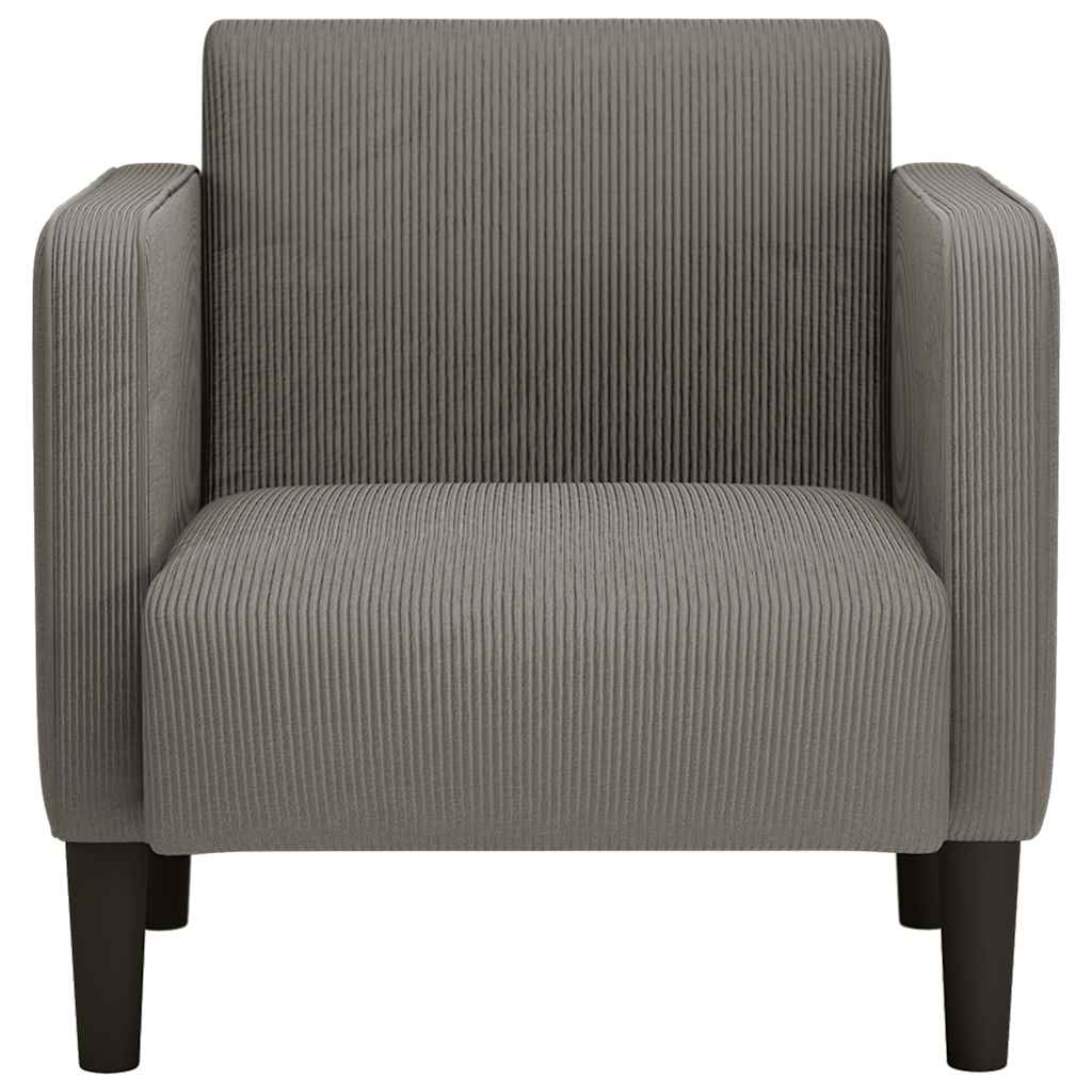 Armchair sofa with armrests Light gray 54 cm velour fabric