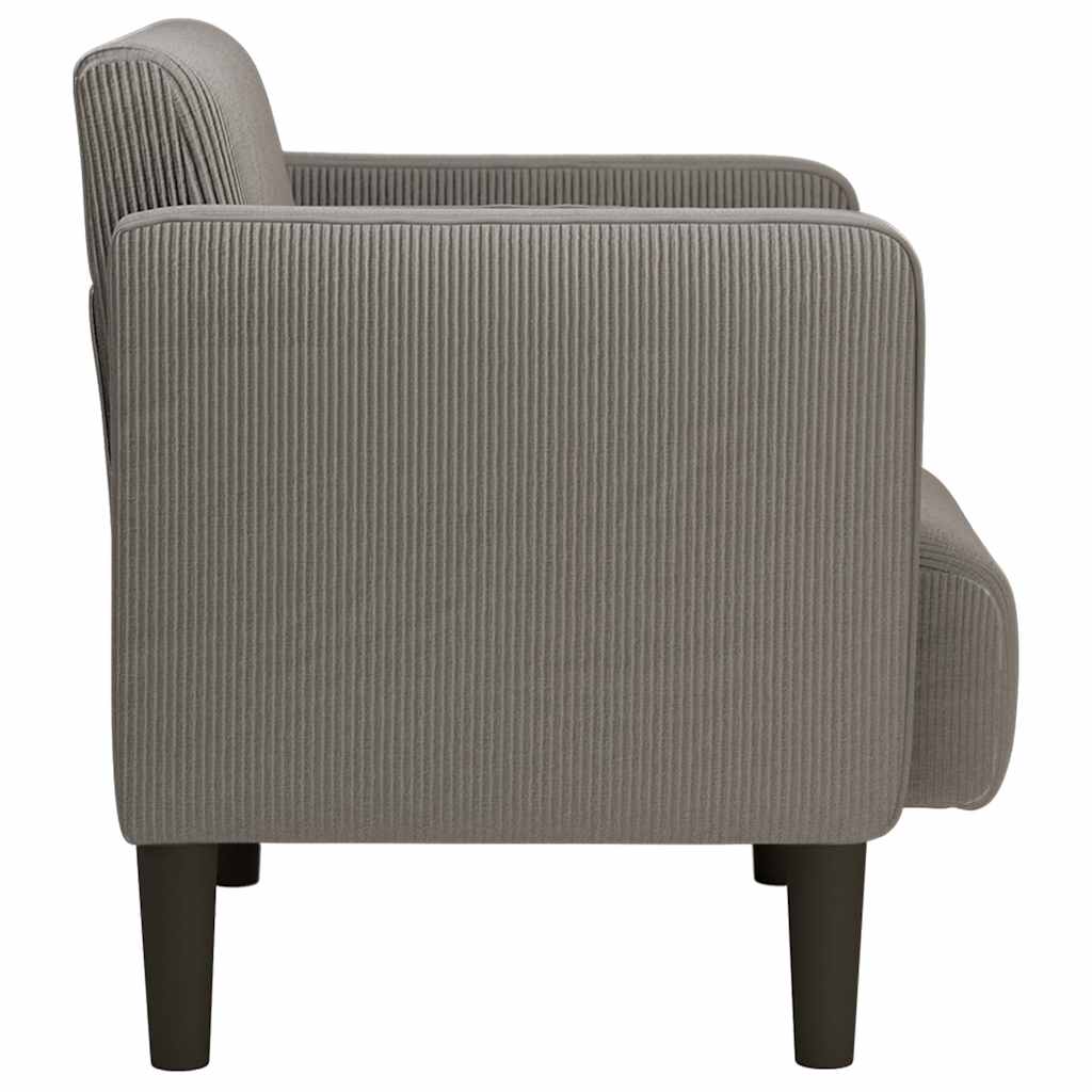 Armchair sofa with armrests Light gray 54 cm velour fabric