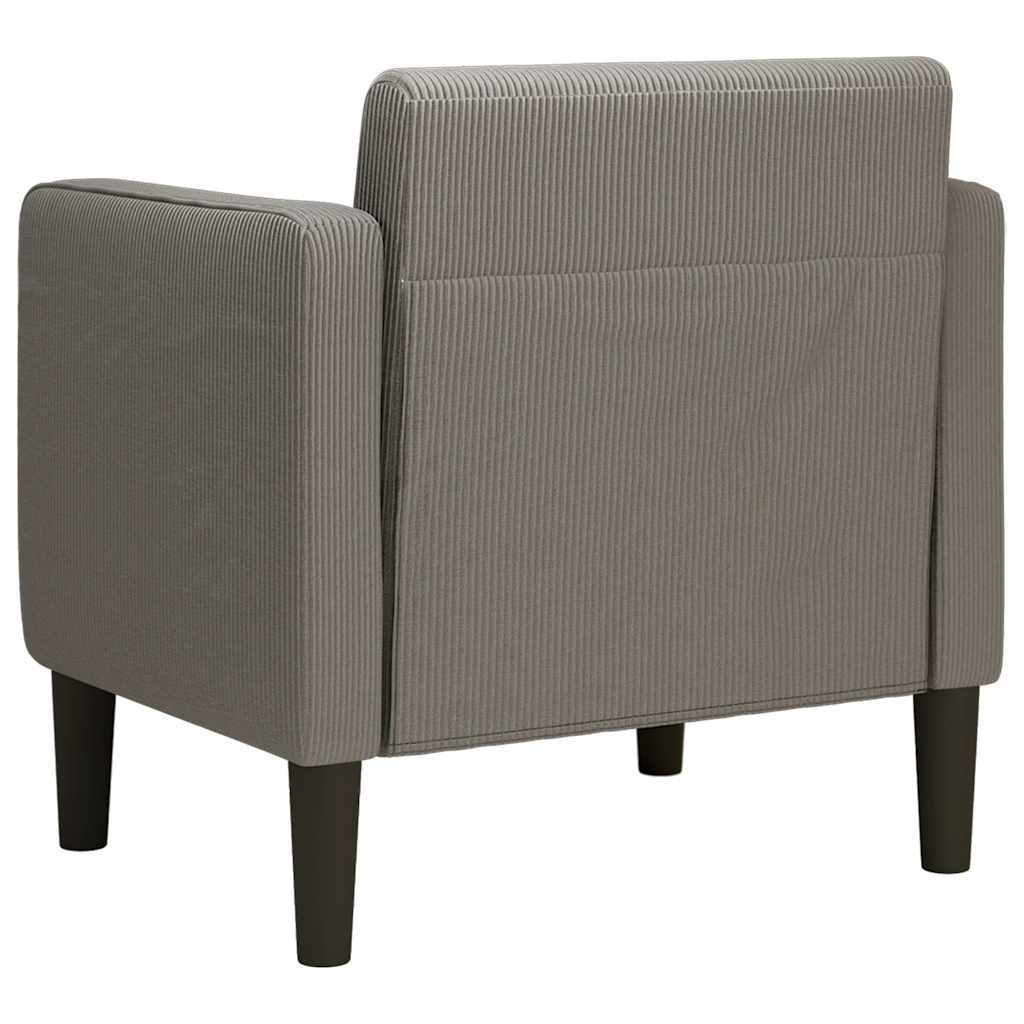 Armchair sofa with armrests Light gray 54 cm velour fabric