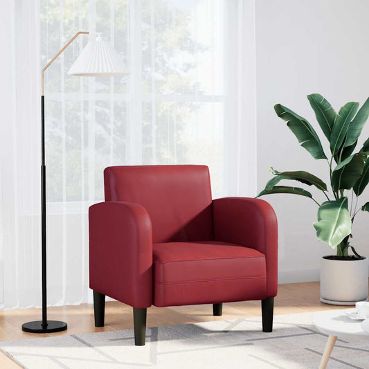 Sofa Chair with Armrests Wine Red 54 cm Artificial Leather