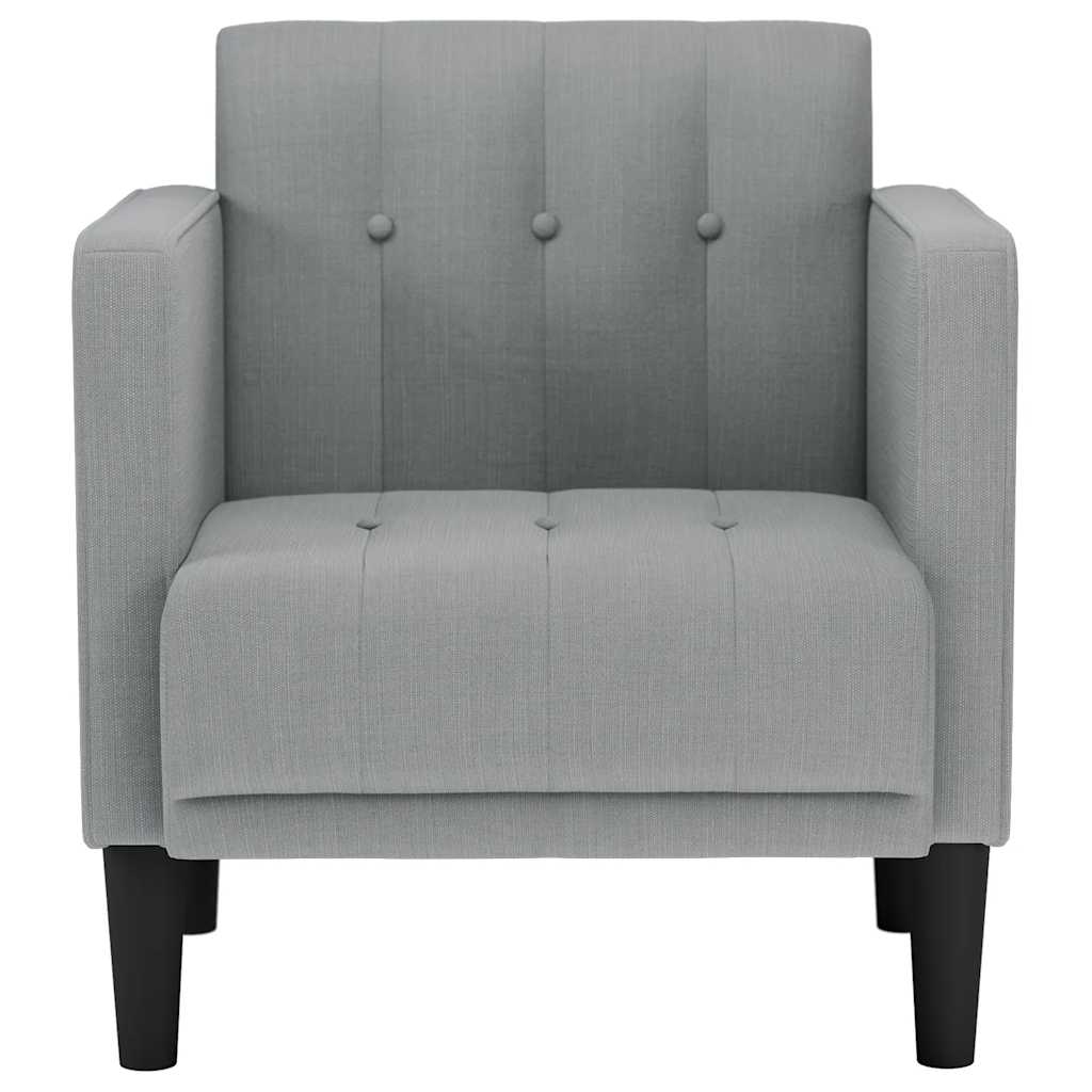 Sofa chair with armrests, light gray, 53 cm, fabric