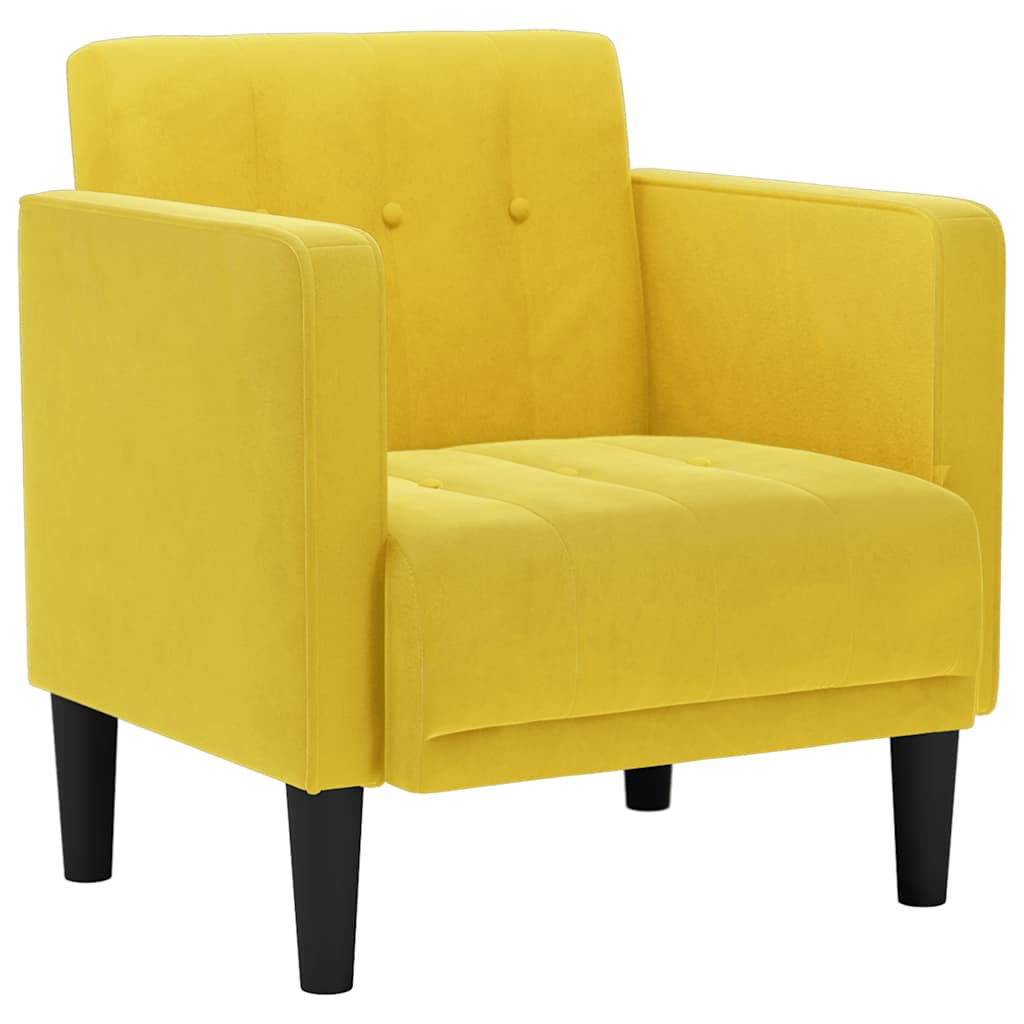 Sofa Chair with armrests, yellow, 53 cm, velvet