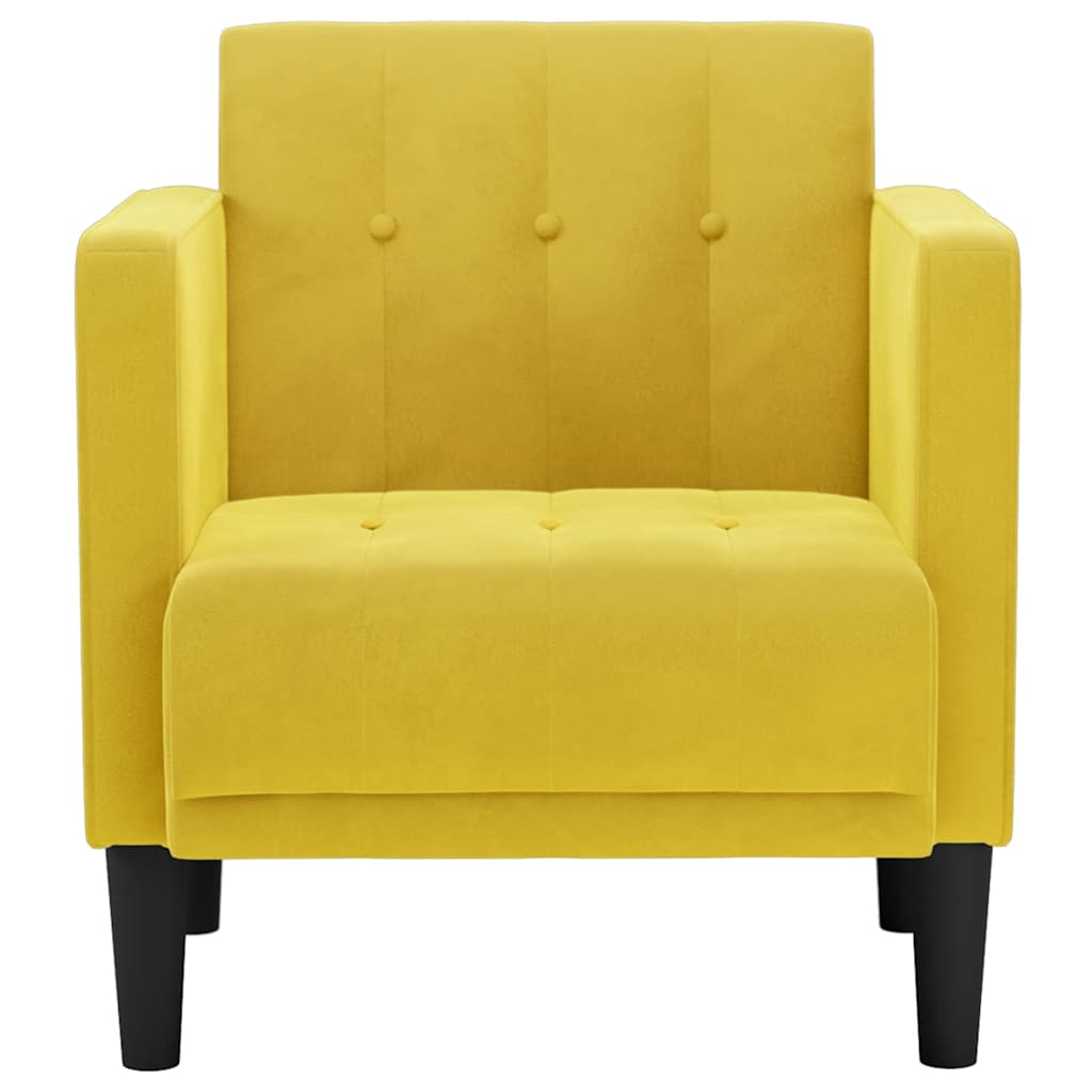 Sofa Chair with armrests, yellow, 53 cm, velvet