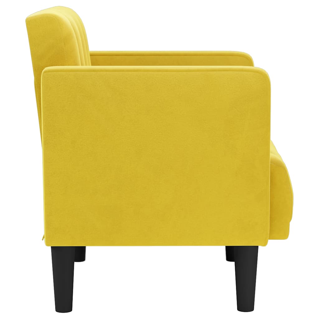 Sofa Chair with armrests, yellow, 53 cm, velvet