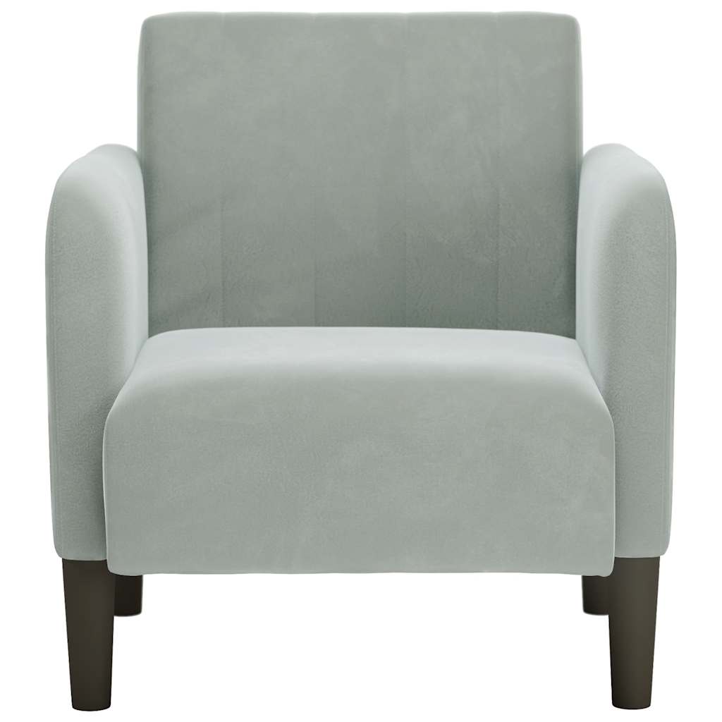 Sofa chair with armrests Light gray 54 cm velvet