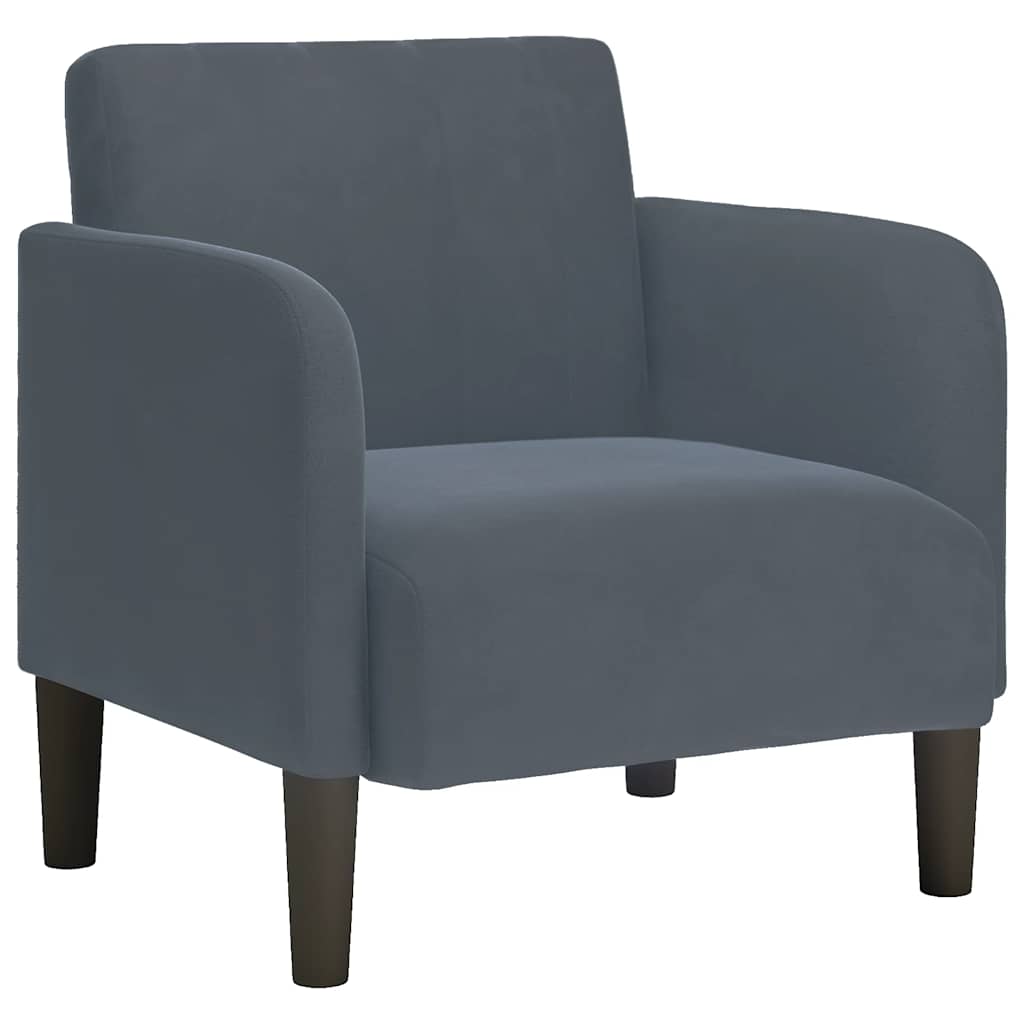 Sofa Chair with armrests Dark gray 54 cm velvet