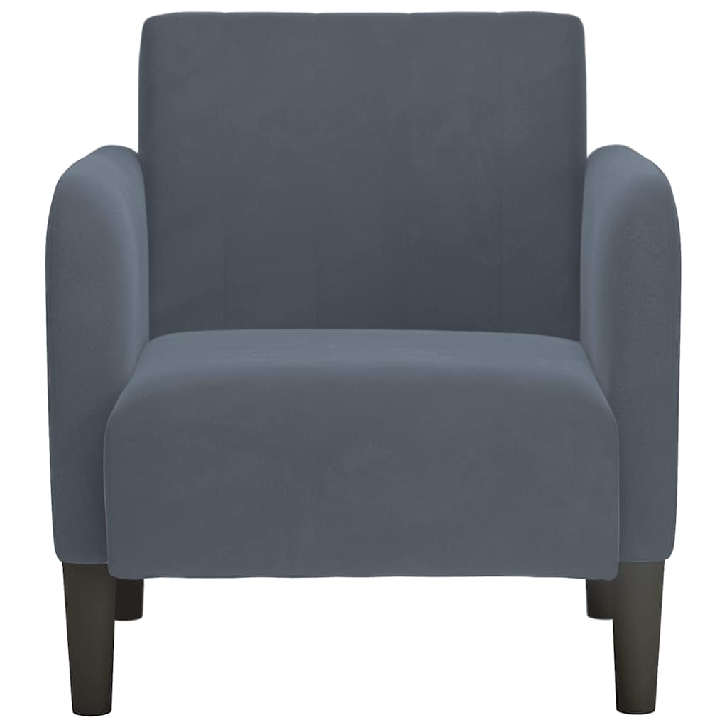 Sofa Chair with armrests Dark gray 54 cm velvet